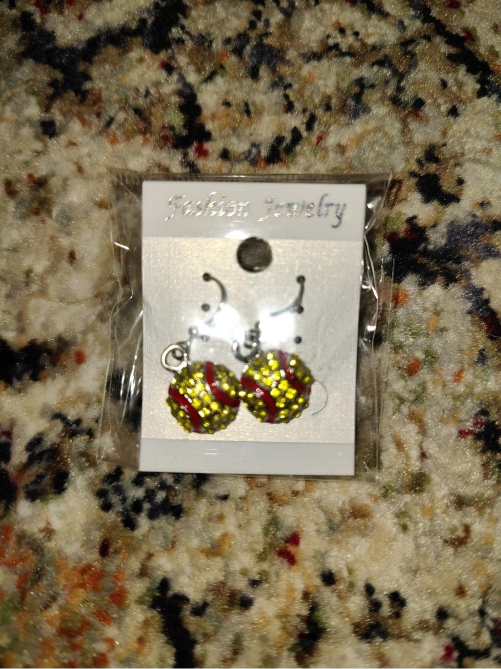 Fashion Jewelry Yellow and Red Crystal Ball Dangle Earrings